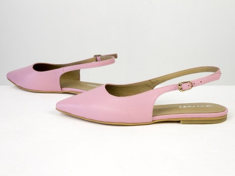 Жіночі балетки slingback з натуральної шкіри рожевого кольору Gino Figini, фото 8