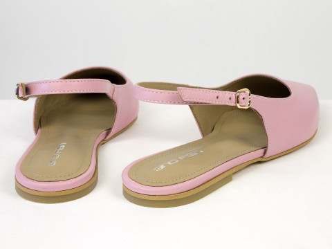 Жіночі балетки slingback з натуральної шкіри рожевого кольору Gino Figini, фото 10