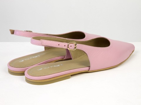Жіночі балетки slingback з натуральної шкіри рожевого кольору Gino Figini, фото 9