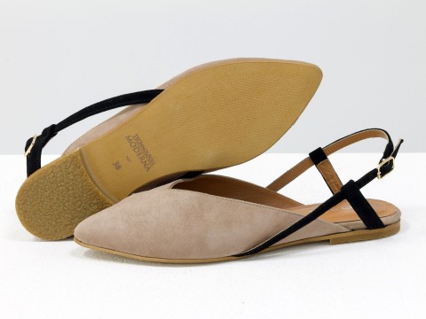 Женские туфли с открытой пяткой бежевого цвета
