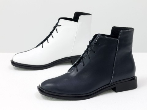 Классические дизайнерские ботинки из матовой кожи на квадратном каблуке, Б-19142-15
