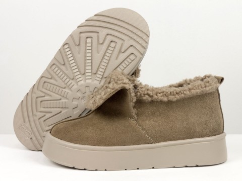 Женские замшевые зимние ботинки с мехом Gino Figini