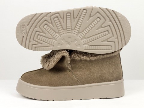 Женские замшевые зимние ботинки с мехом Gino Figini