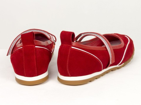 Жіночі червоні замшеві Mary Jane балетки Gino Figini, фото 9
