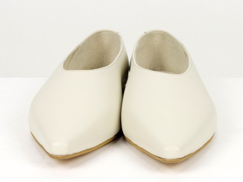 Жіночі балетки молочного кольору з натуральної шкіри Gino Figini, фото 5