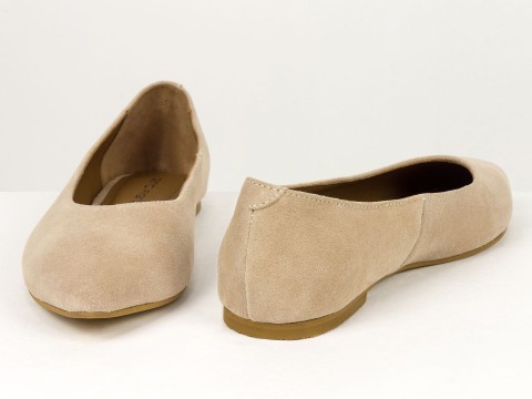 Жіночі базові замшеві балетки персикового кольору Gino Figini, фото 10