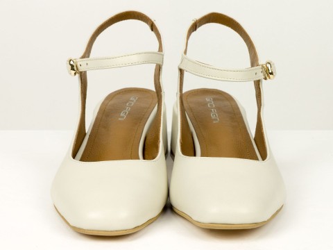 Жіночі молочні туфлі Mary Jane з ремінцем Gino Figini, фото 5