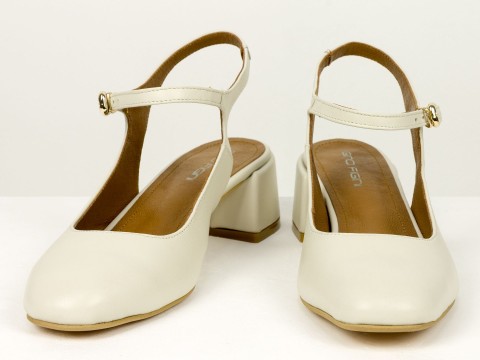 Жіночі молочні туфлі Mary Jane з ремінцем Gino Figini, фото 6