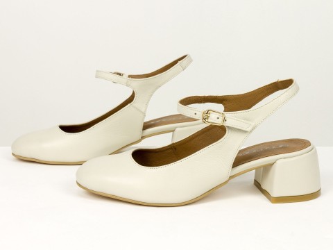 Жіночі молочні туфлі Mary Jane з ремінцем Gino Figini, фото 8