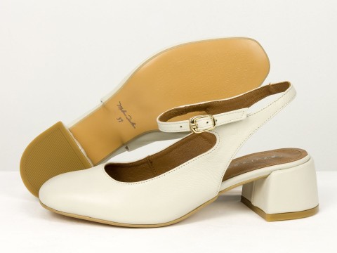Жіночі молочні туфлі Mary Jane з ремінцем Gino Figini, фото 4
