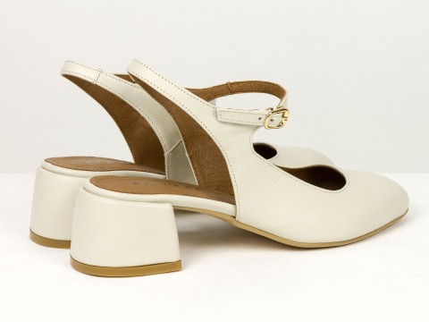 Жіночі молочні туфлі Mary Jane з ремінцем Gino Figini, фото 10