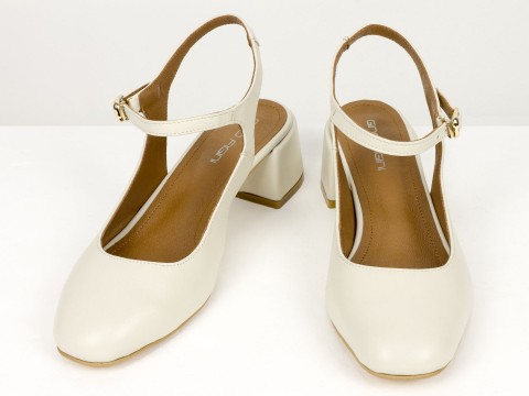 Жіночі молочні туфлі Mary Jane з ремінцем Gino Figini, фото 2