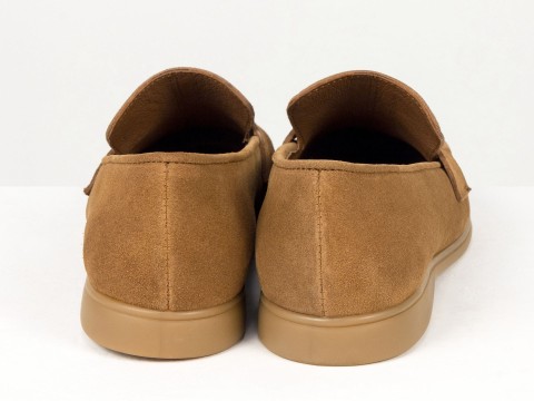 Вишукані жіночі лофери з натуральної замші кольору "кориця" Gino Figini, фото 12