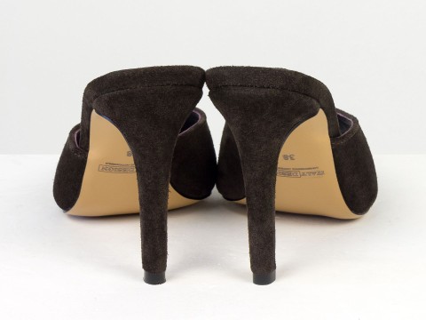Женские замшевые туфли коричневого цвета Gino Figini, фото 9