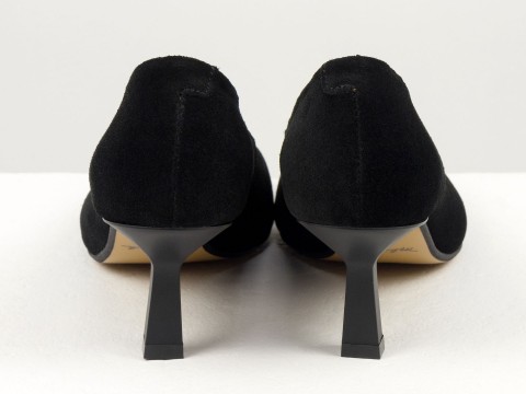 Дизайнерські туфлі-човники на підборах "рюмочка" з натуральної італійської замші , Т-2116-11