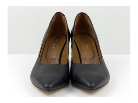 Дизайнерські туфлі-човники на підборах "рюмочка" з натуральної італійської шкіри , Т-2116-04